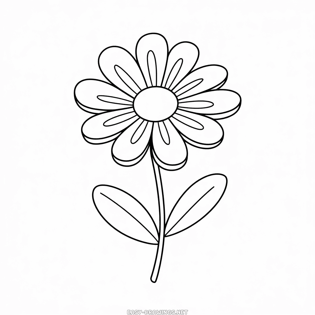 3d Flower easy drawing