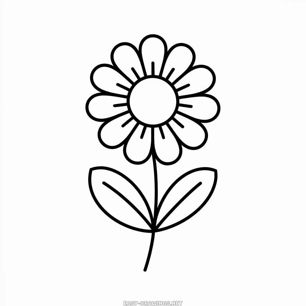 Basic Flower easy drawing