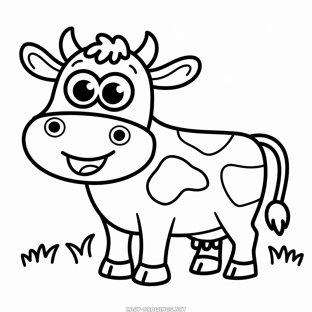 Cartoon cow easy drawing