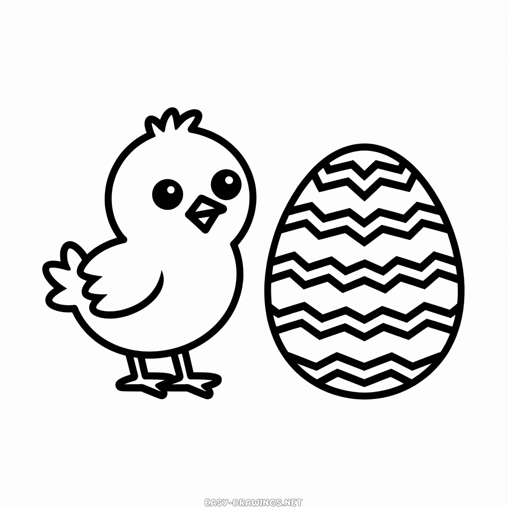 Easter Chick easy drawing