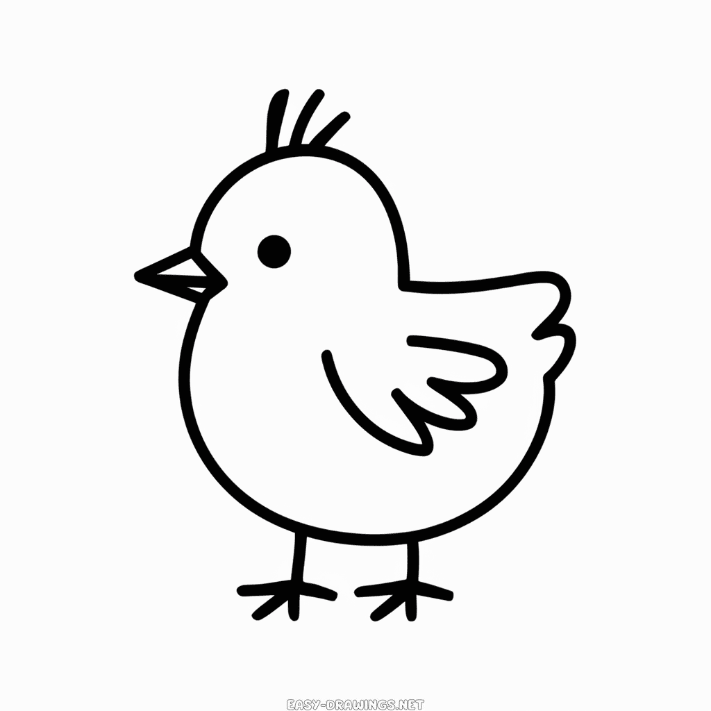 Easter Chicken easy drawing