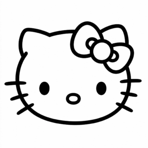 Hello Kitty Face easy drawing