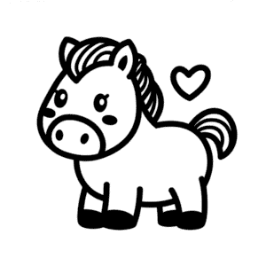 Horse kawaii cute easy drawing