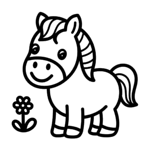 Small horse easy drawing
