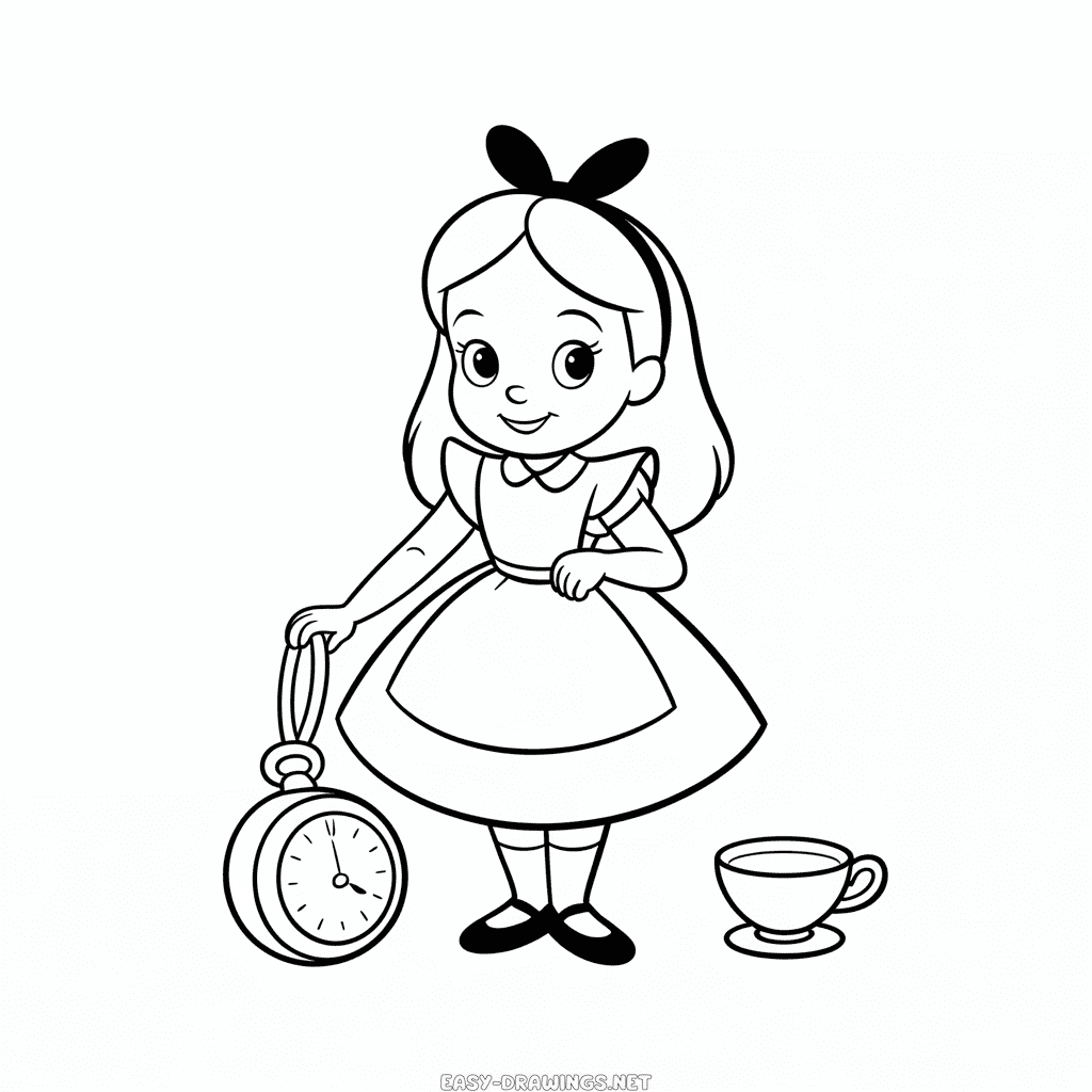 Alice in Wonderland Disney Easy Drawing