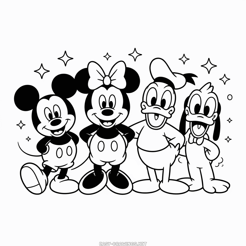 All Disney Characters Easy Drawing