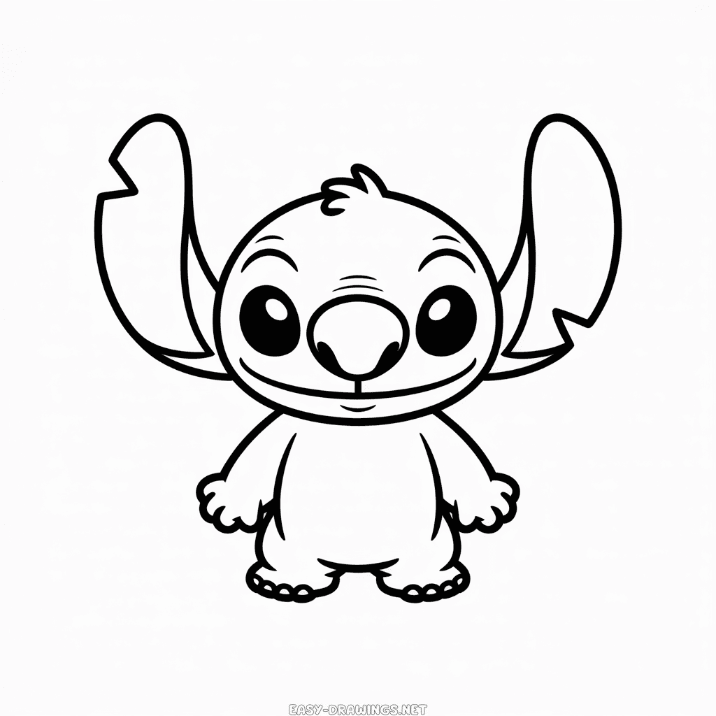 Angel from Stitch Easy Drawing