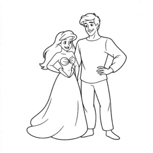 Ariel and Eric Easy Drawing