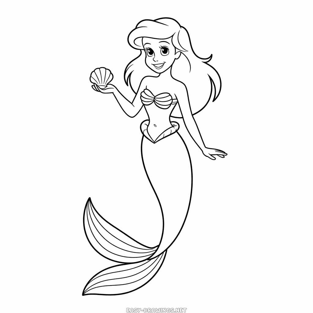 Ariel Disney Princesse Easy Drawing