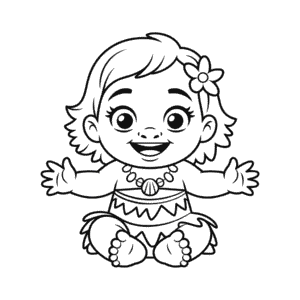 Baby Moana Easy Drawing