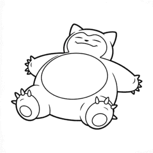 Big Snorlax Easy Drawing