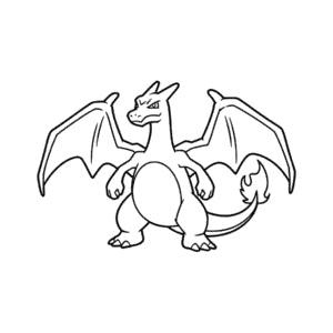 Black and White Charizard Easy Drawing