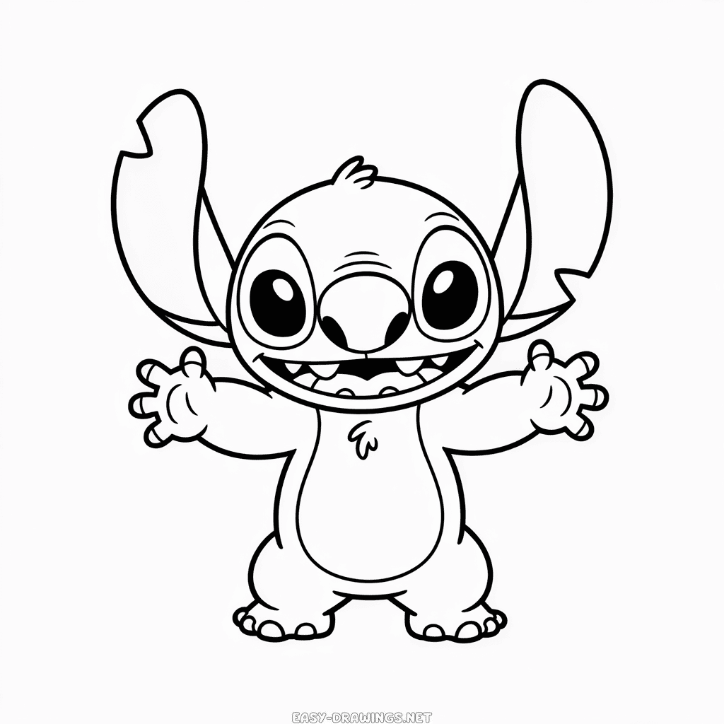 Black and White Stitch Easy Drawing