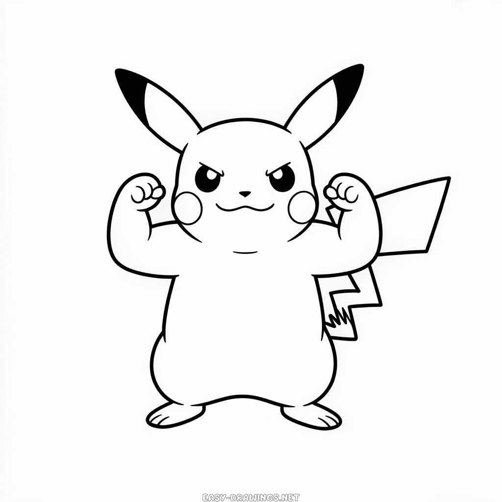 Buff Pikachu Easy Drawing