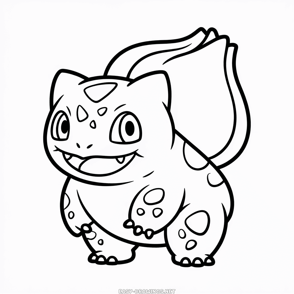 Bulbasaur Outline Easy Drawing