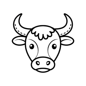 Bull Face Easy Drawing