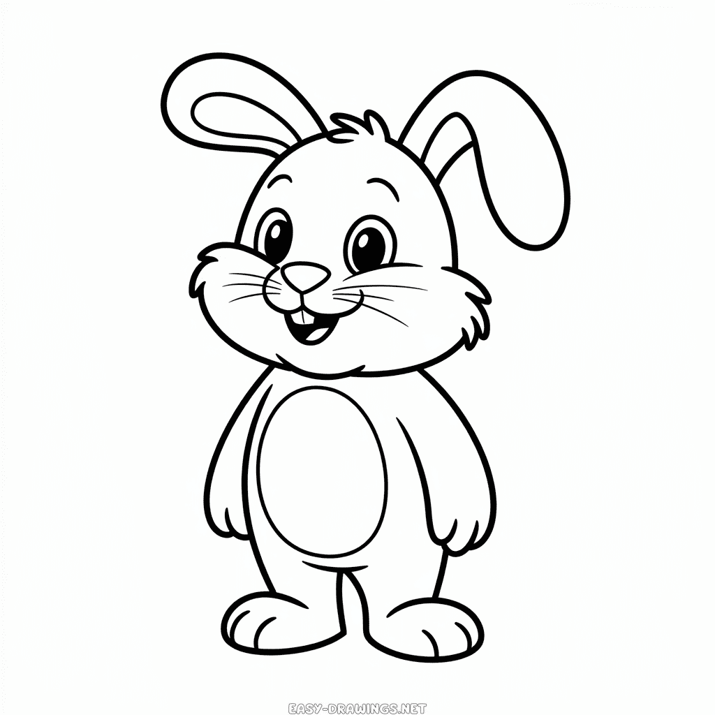 Cartoon Rabbit Easy Drawing
