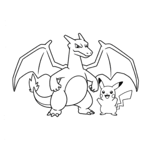 Charizard and Pikachu Easy Drawing