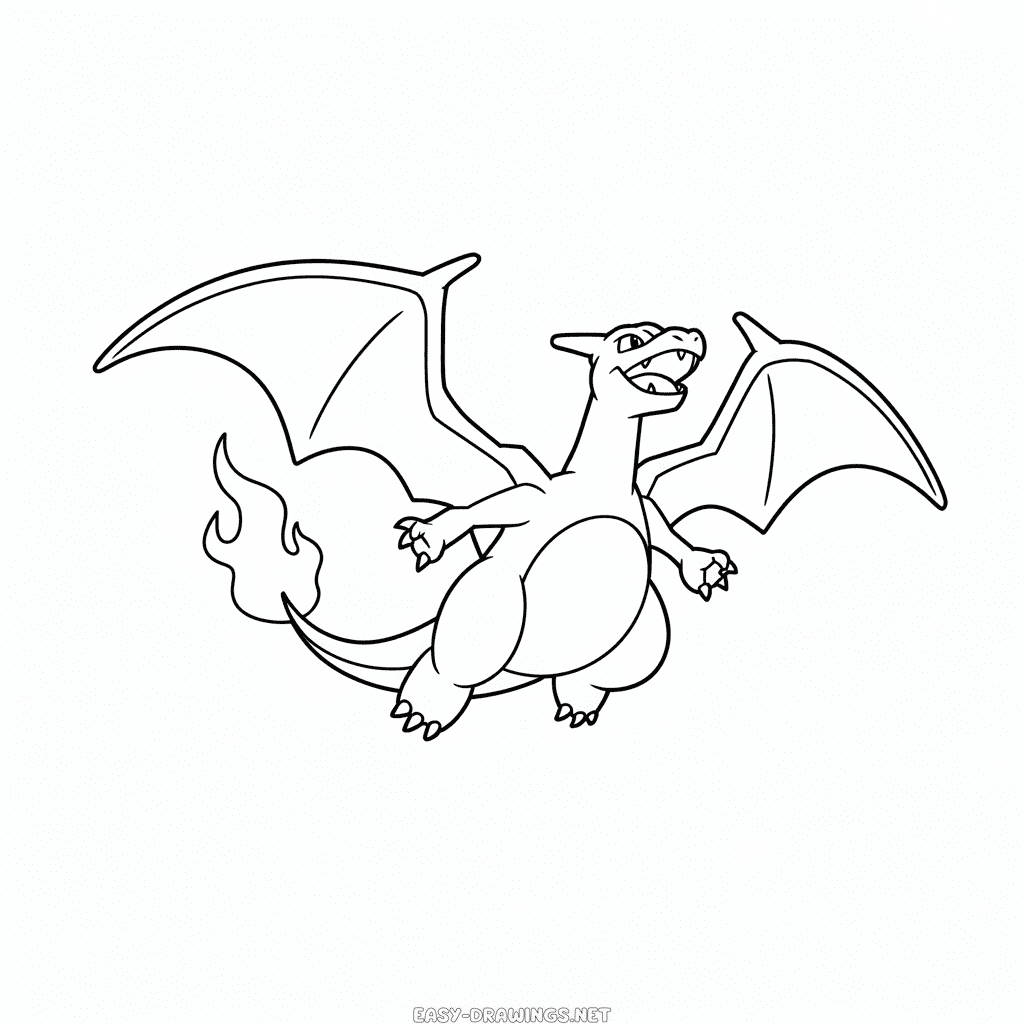 Charizard flying Easy Drawing