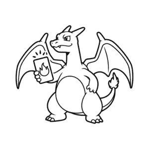Charizard playing Pokémon Cards Easy Drawing