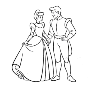 Cinderella and Prince Charming Easy Drawing