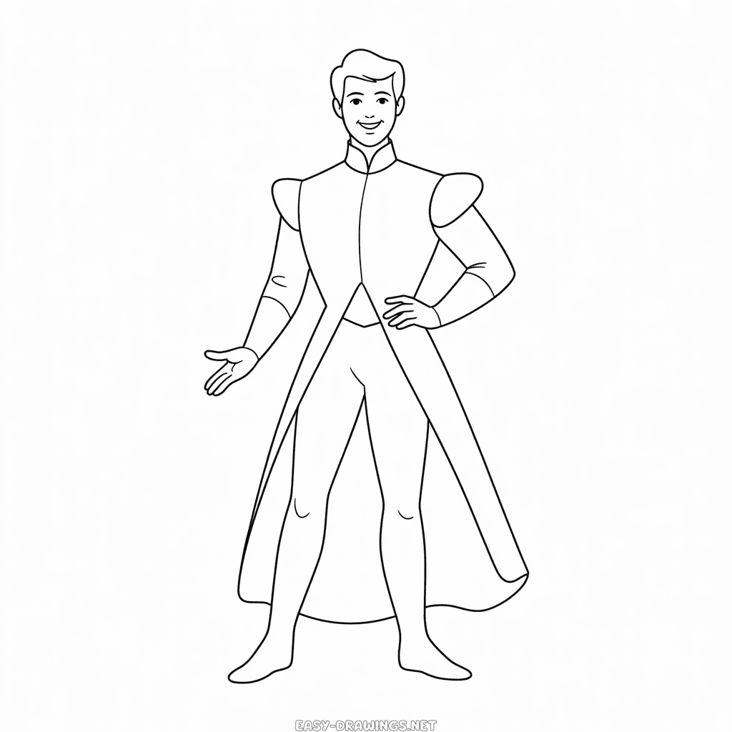 Cinderella Prince Easy Drawing