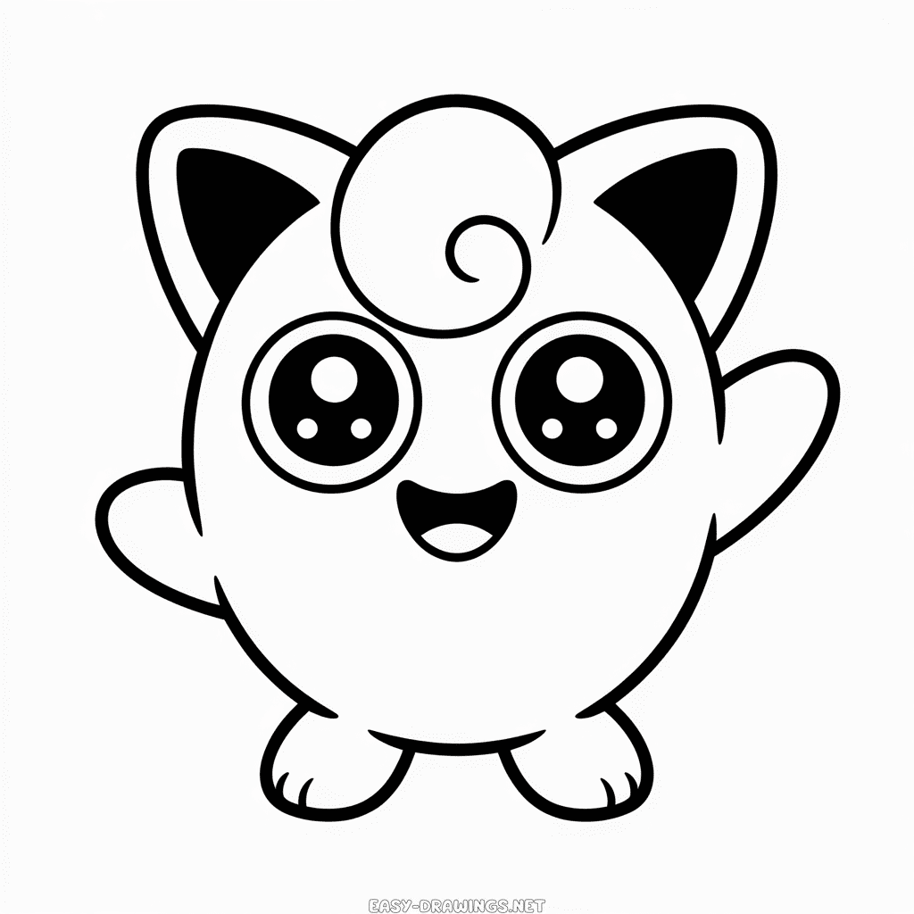 Cute Jigglypuff Easy Drawing