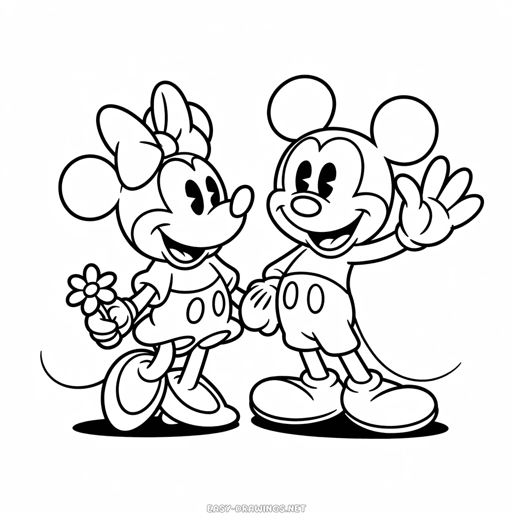 Disney Couple Easy Drawing