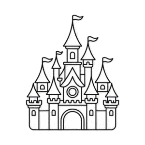 Disney Princess Castle Easy Drawing