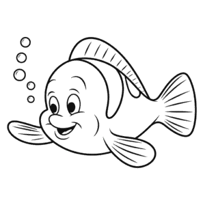 Flounder from Ariel Easy Drawing
