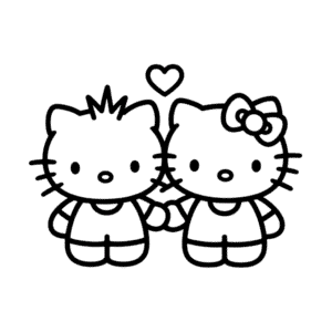 Hello Kitty and Dear Daniel Easy Drawing