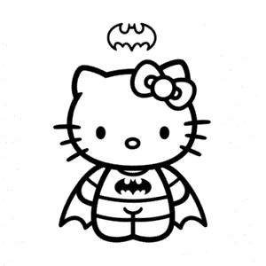 Hello Kitty Batman Easy Drawing