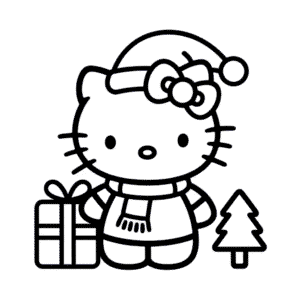 Hello Kitty Christmas Easy Drawing