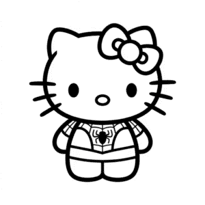 Hello Kitty in Spider Man costume Easy Drawing