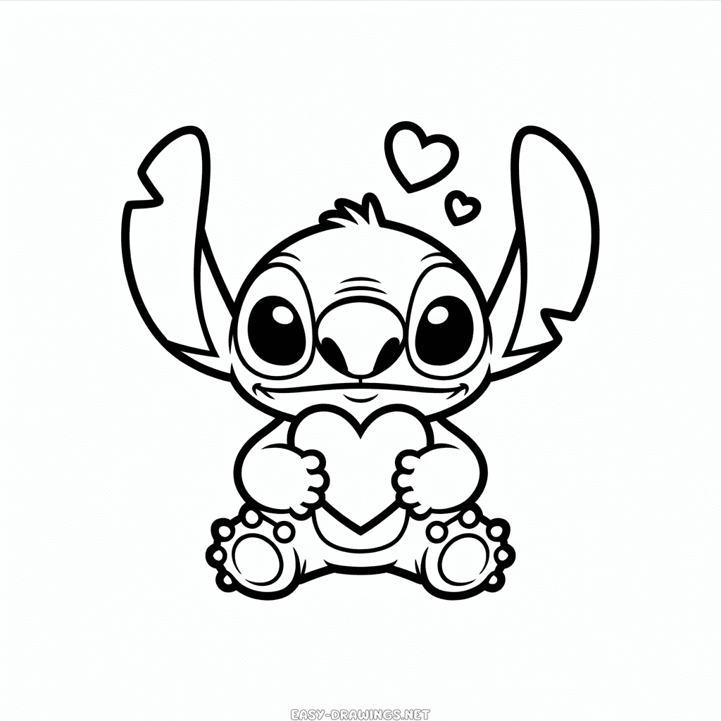 Love Stitch Easy Drawing