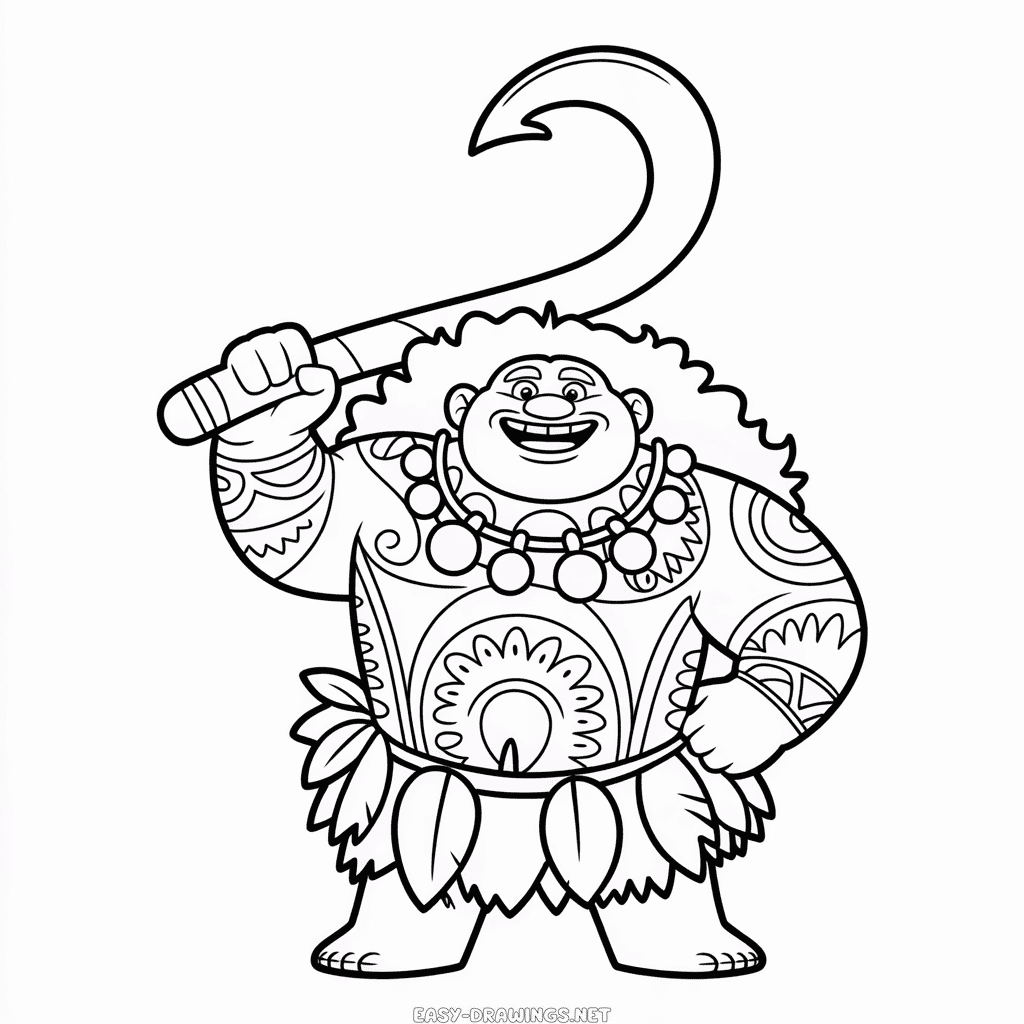 Maui Moana Easy Drawing