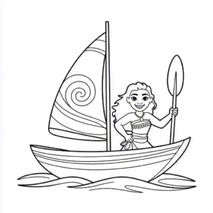 Moana Boat Easy Drawing