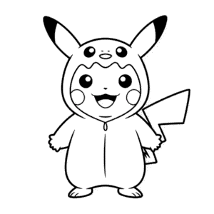 Pikachu wearing Costume Easy Drawing