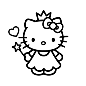Princess Hello Kitty Easy Drawing