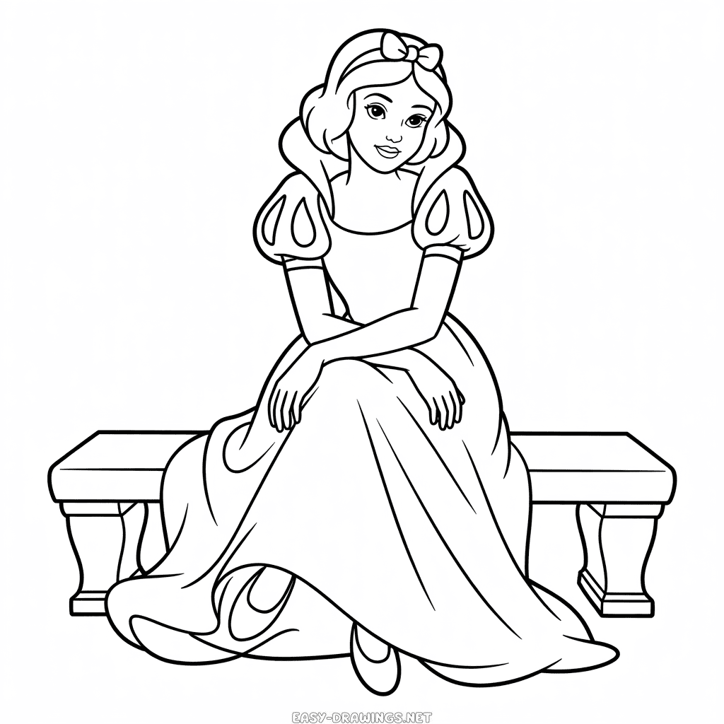 Realistic Snow White Easy Drawing