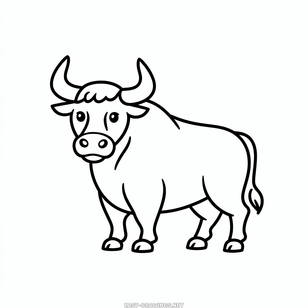 Simple bull Easy Drawing