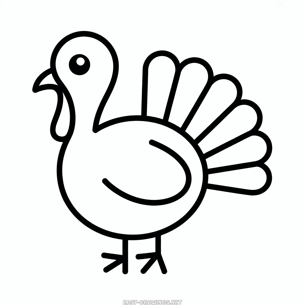 Small turkey Easy Drawing