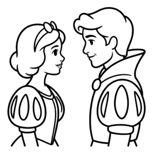 Snow White and Prince Easy Drawing