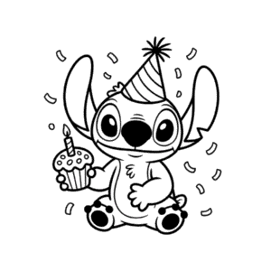 Stitch Birthday Easy Drawing