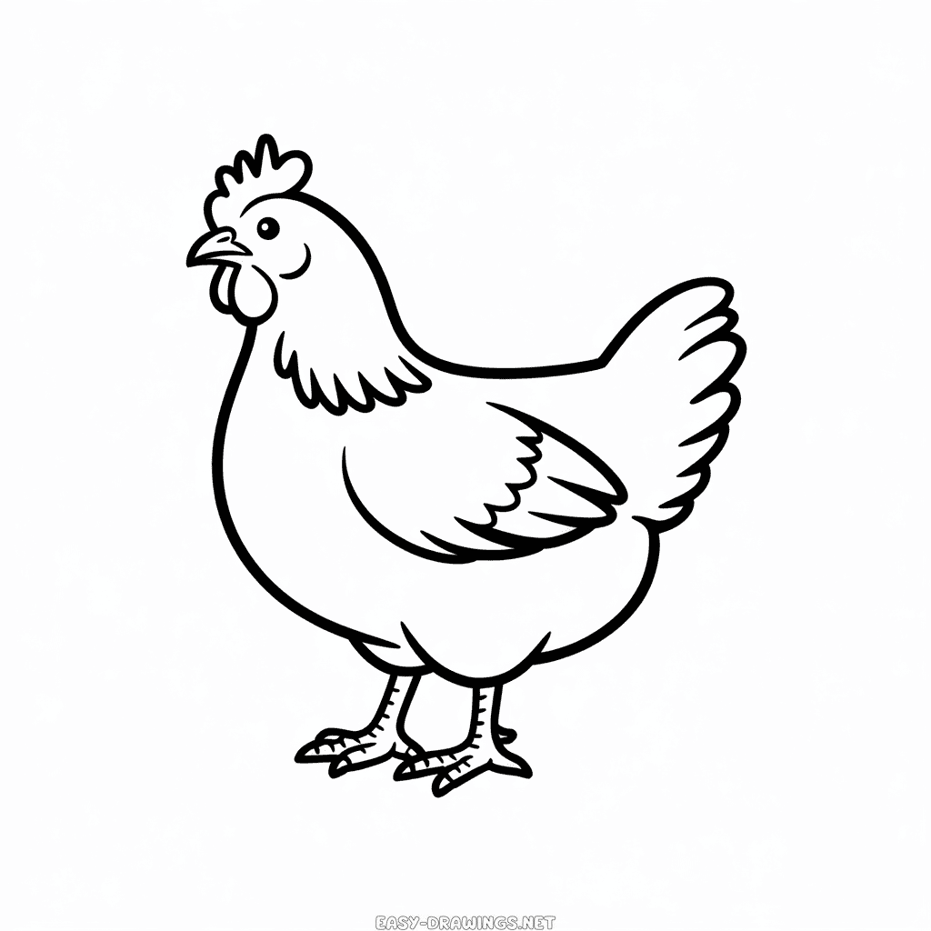 Sussex chicken Easy Drawing