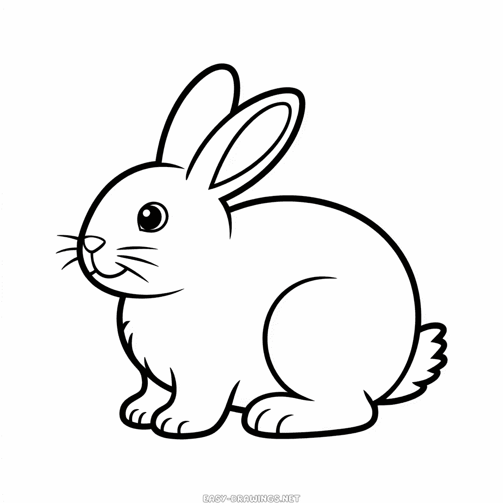 White rabbit Easy Drawing