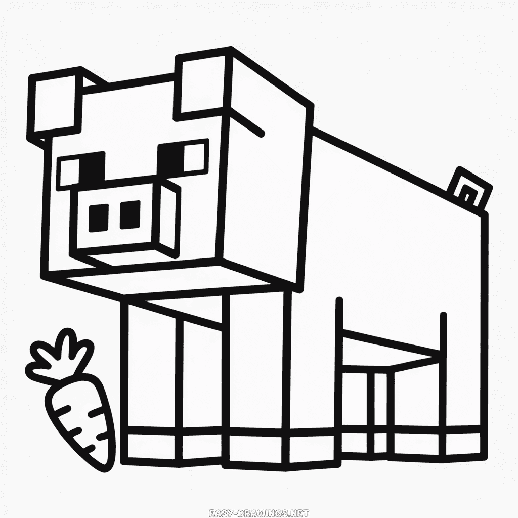Animal Minecraft Easy Drawing