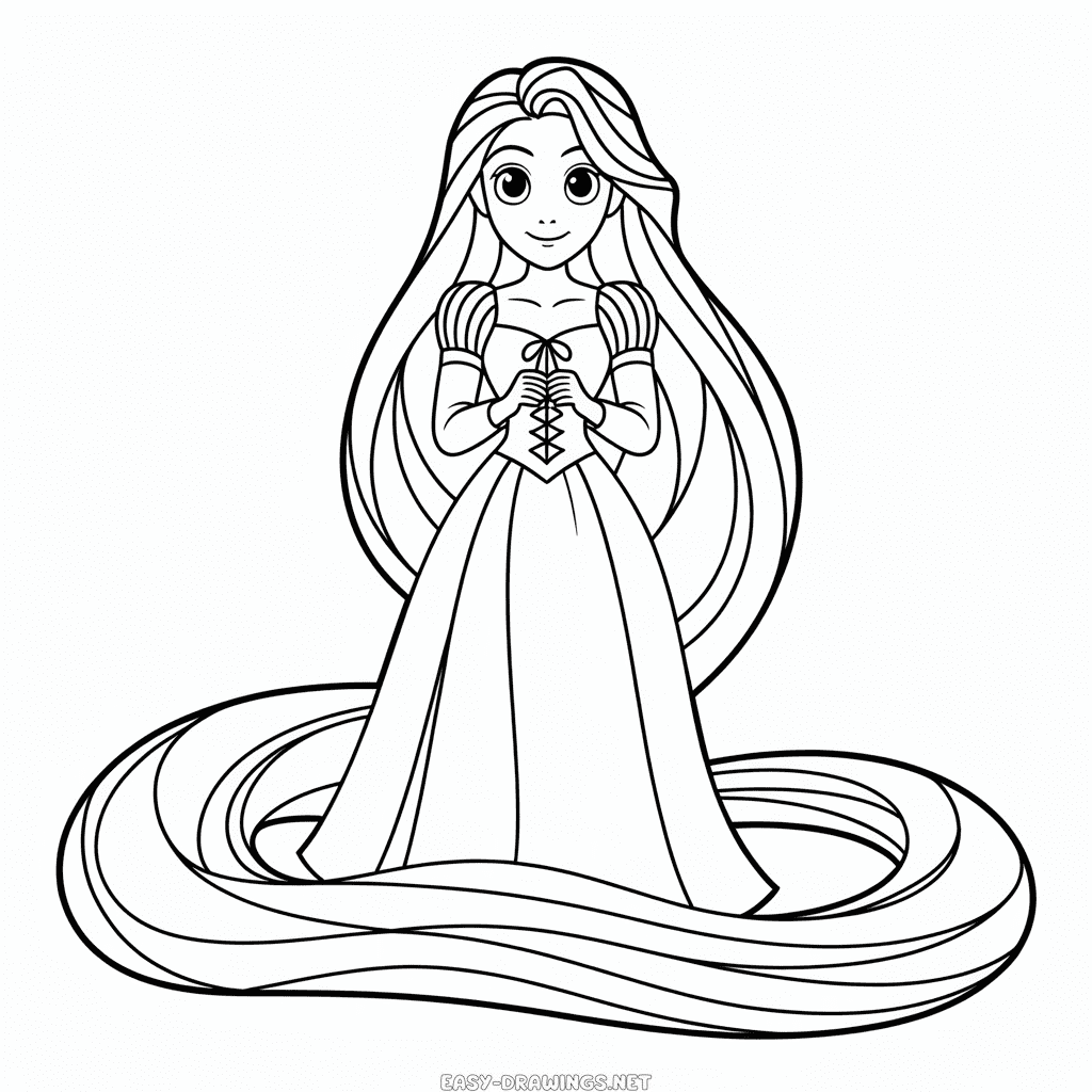 Anime Rapunzel Easy Drawing