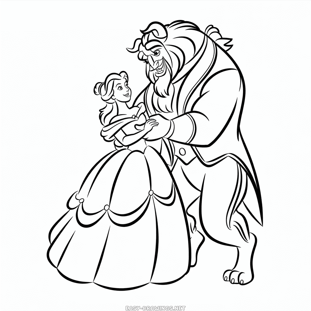 Beauty and the Beast Disney Easy Drawing