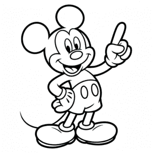 Black and White Mickey Easy Drawing